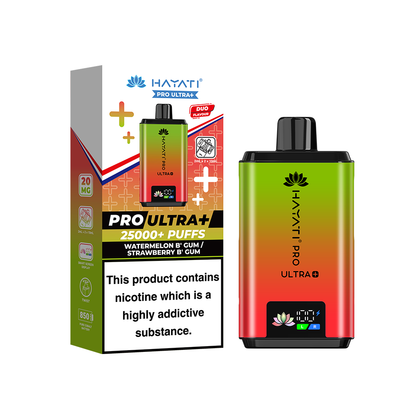Hayati Pro Ultra Plus 25K Prefilled Vape Kit Watermelon B Gum Strawberry B Gum | The Ace of Vapez Distro