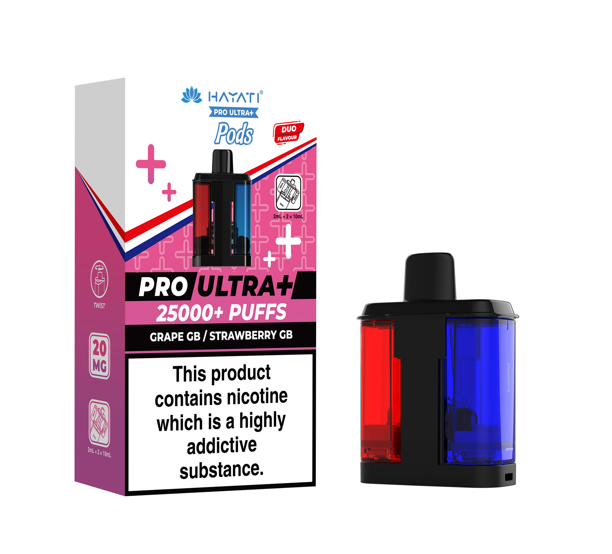 Hayati Pro Ultra Plus 25k Refill Pods Grape GB / Strawberry GB | The Ace of Vapez Distro
