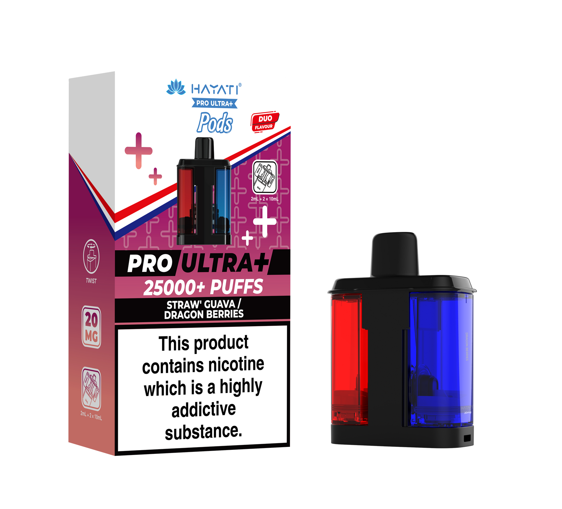 Hayati Pro Ultra Plus 25k Refill Pods Straw' Guava / Dragon Berries | The Ace of Vapez Distro